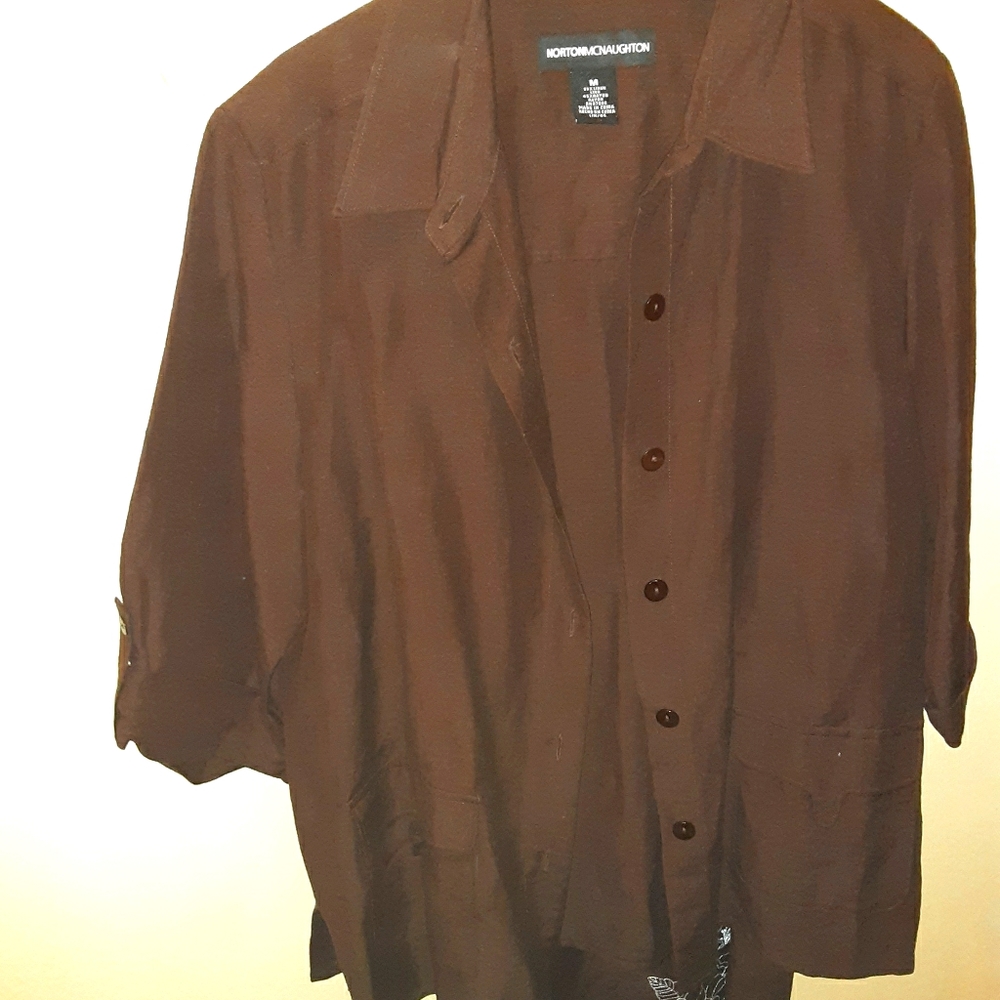 Chocolate Brown Dress With Short Sleeved Jacket